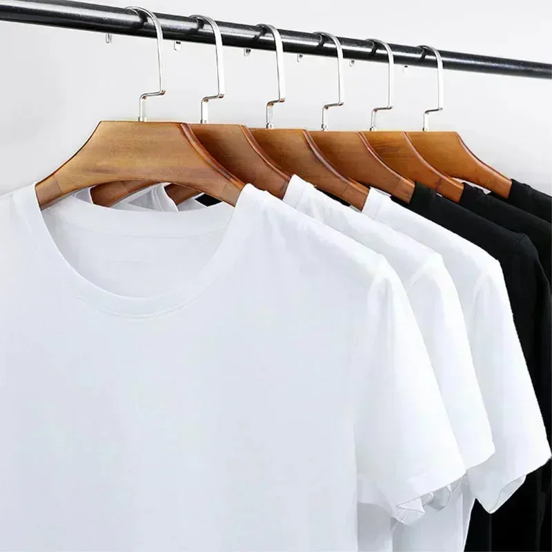 100% Cotton Luxury T-shirt Summer Short Sleeve Tee Men's Fashion Round Neck Top