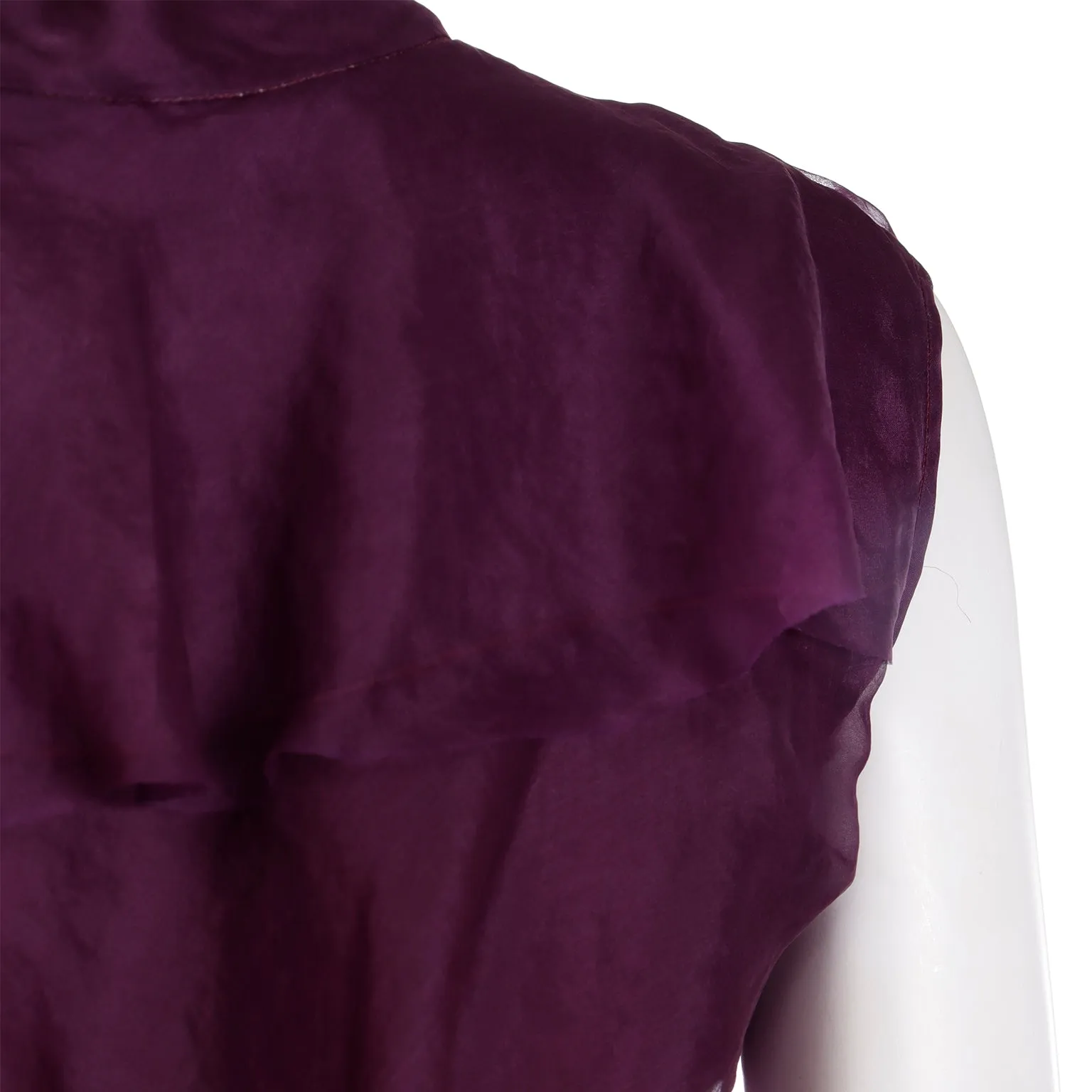 2005 Valentino Garavani Purple Silk Organza Sleeveless Blouse