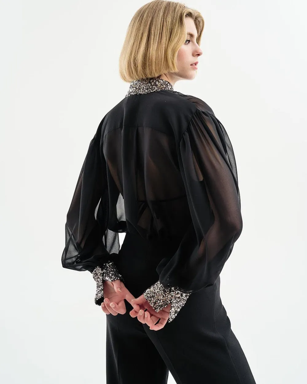 Access Shirt With Sequin Details Black