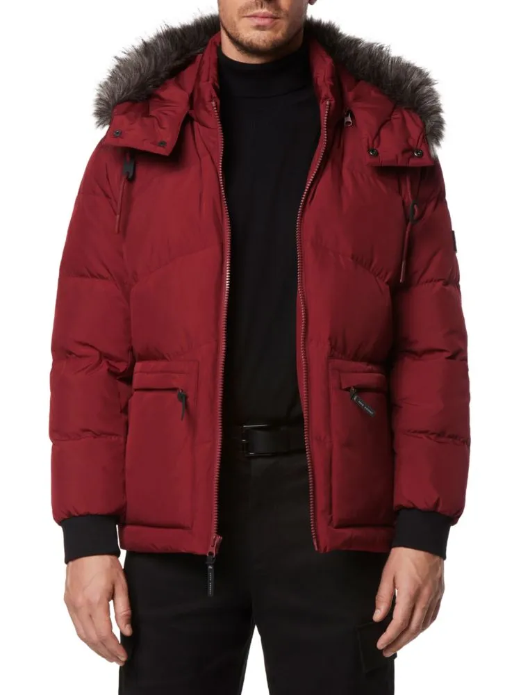 Andrew Marc Faux Fur Gramercy Parka in Ink