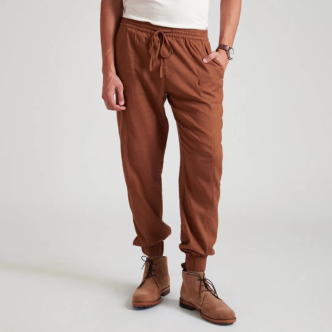 B77 Men's Casual And Chic Linen Jogger Pants