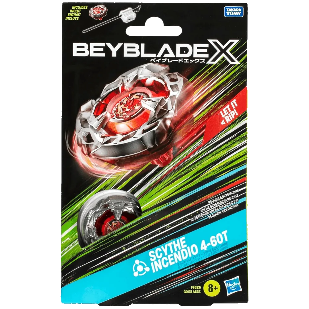 Beyblade X - Starter Pack Top and Launcher - Scythe Incendio 4-60T