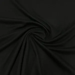 Black 100% Merino Wool Jersey Fabric - 190 GSM