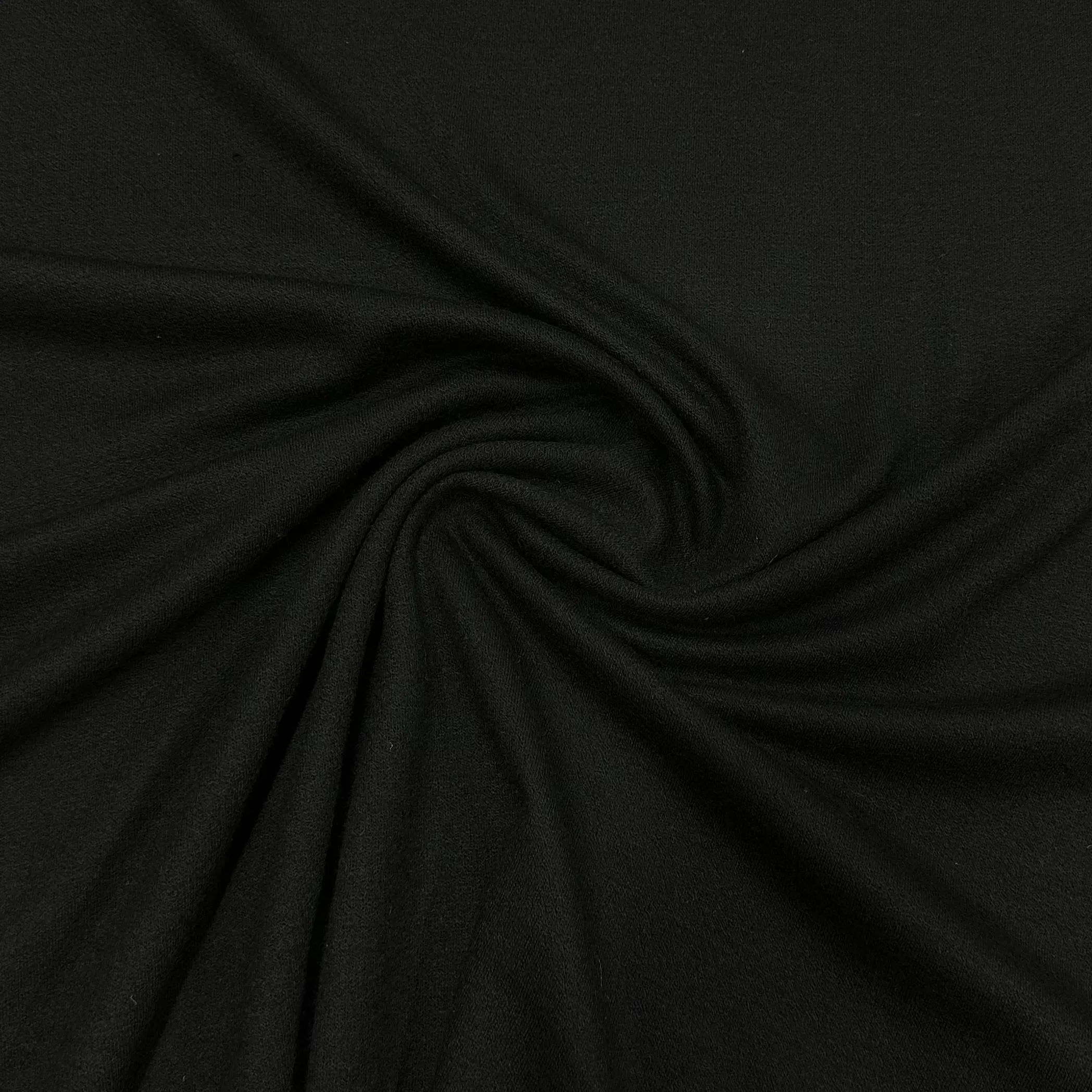 Black 100% Merino Wool Jersey Fabric 200gsm