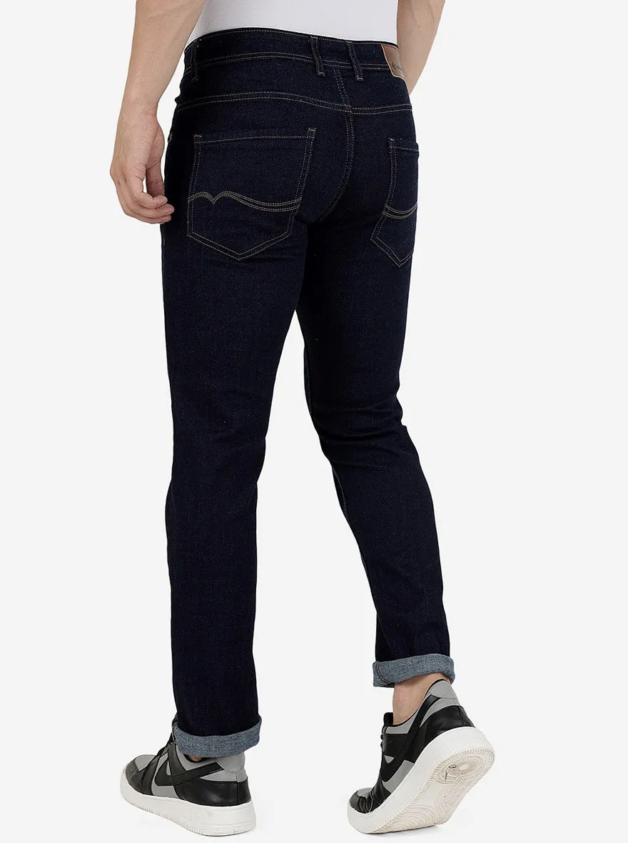 Blue Striped Straight Fit Jeans | Greenfibre