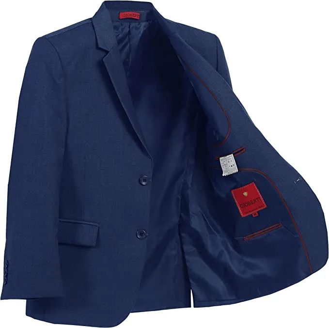 Boys Formal 3 Piece Suit Set with Jacket, Vest and Pants -Royal Blue