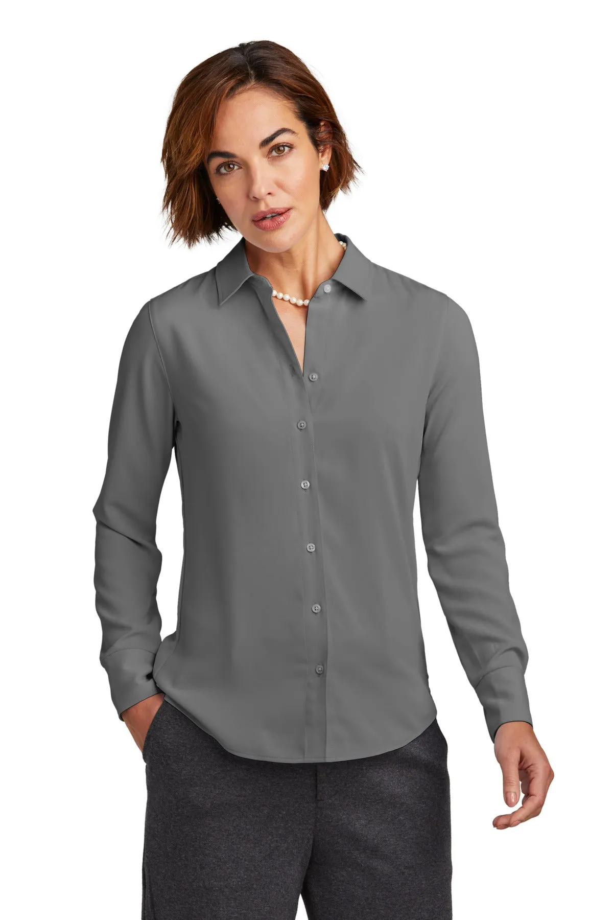 Brooks Brothers Women's Full-Button Satin Blouse