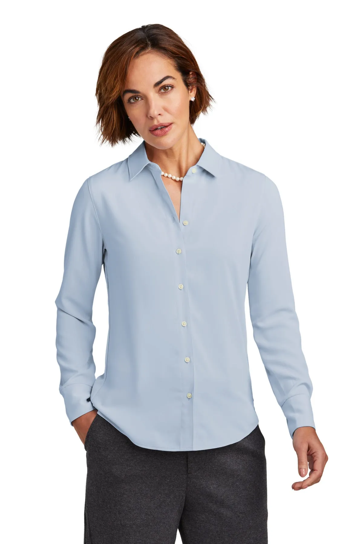 Brooks Brothers Women's Full-Button Satin Blouse