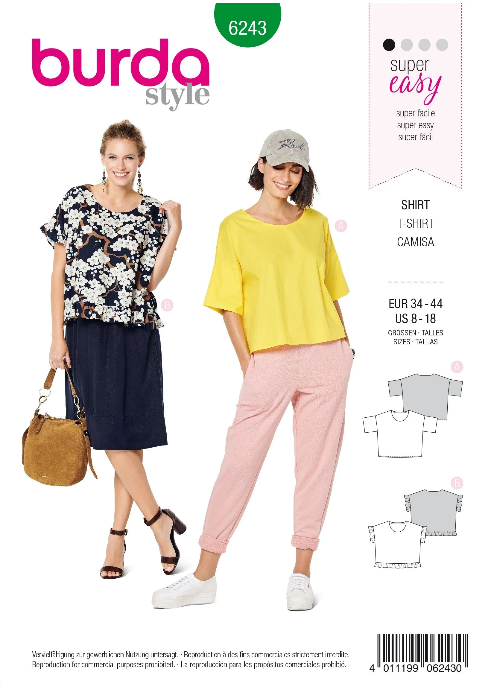 Burda Pattern X06243 Misses' Tops (8-18)