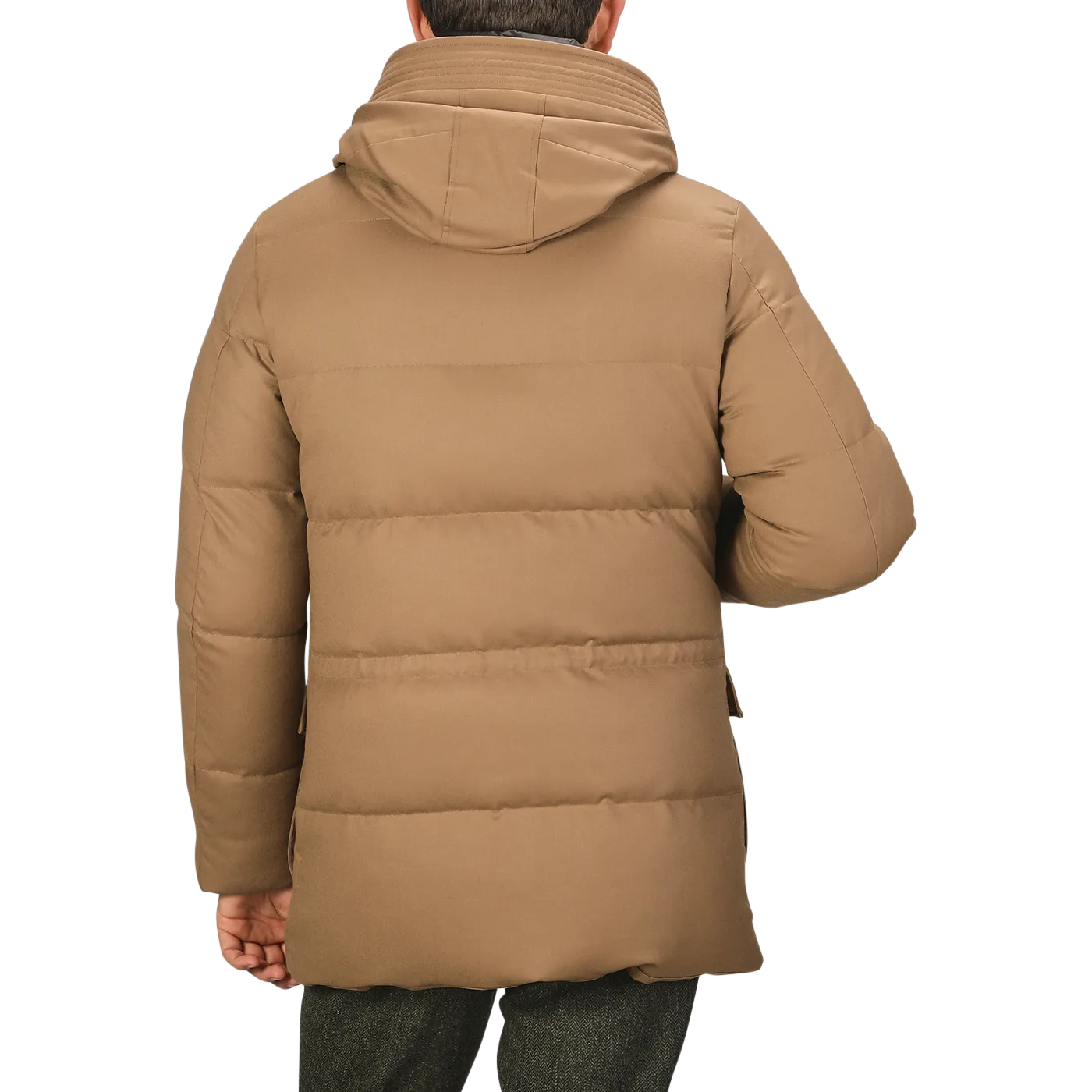 Camel Beige VBC Wool Flannel Padded Parka