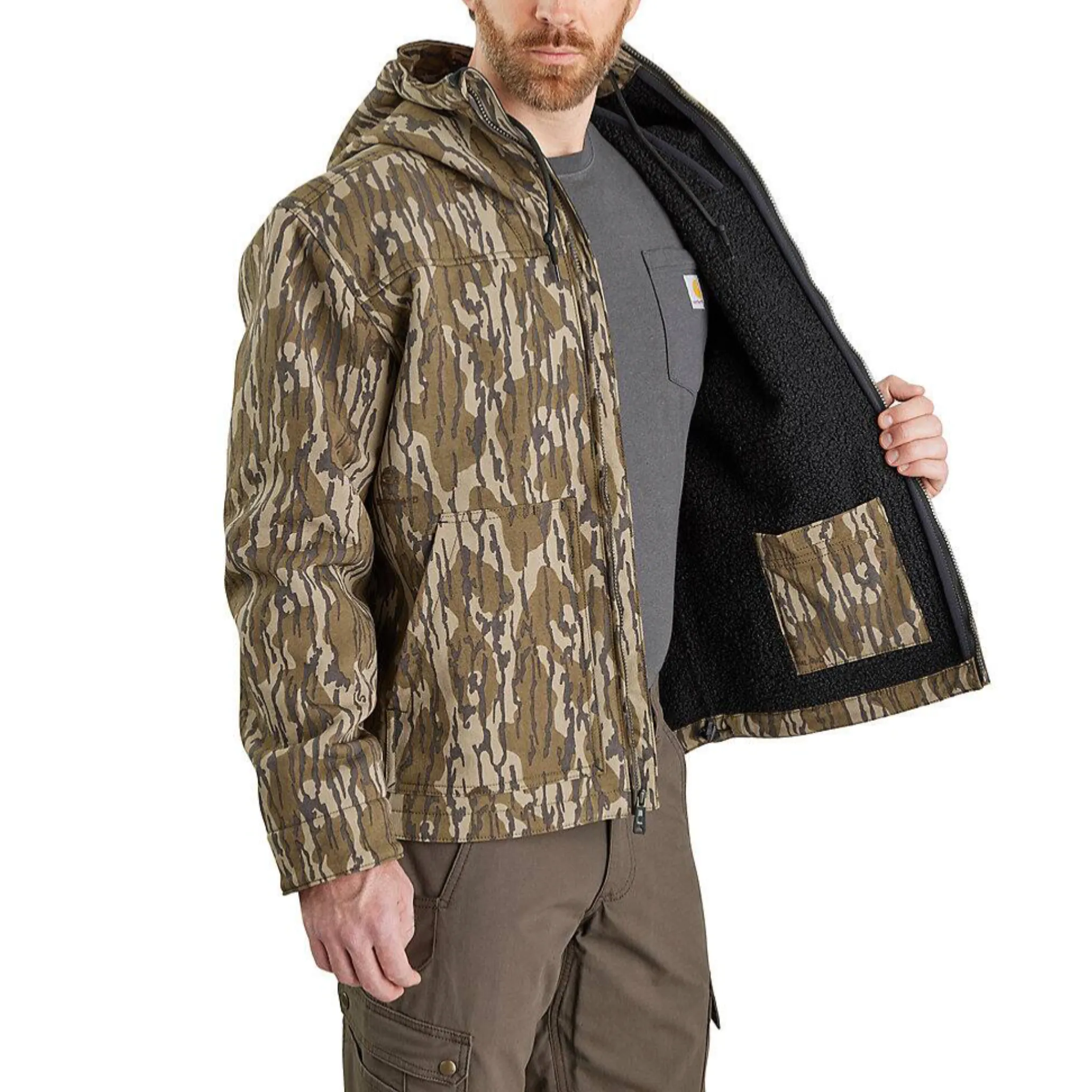 CARHARTT MEN'S SUPER DUX RELAXED FIT SHERPA LINED CAMO ACTIVE JACKET - 105477