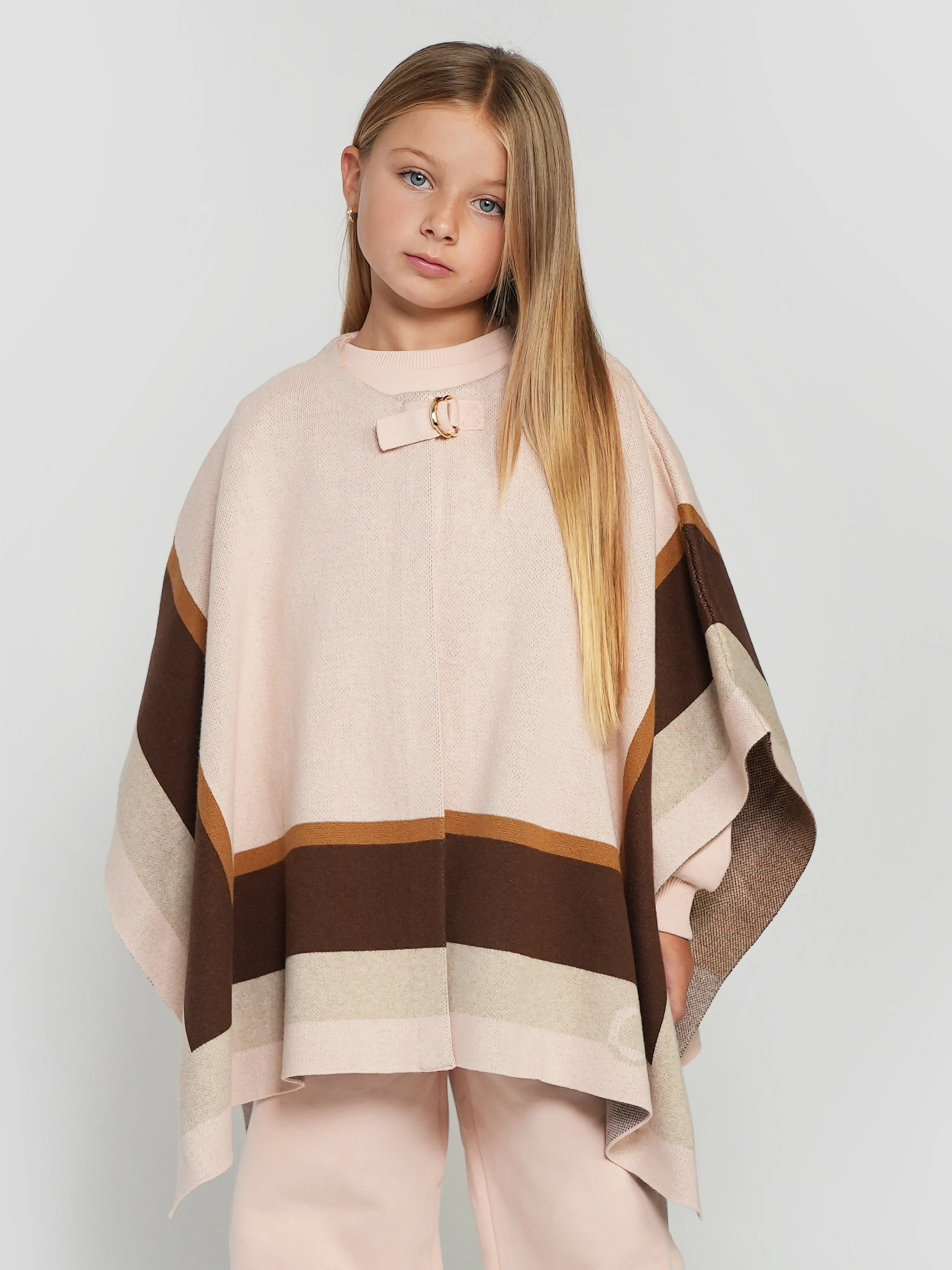 Chloé Girls Knitted Cape in Pink