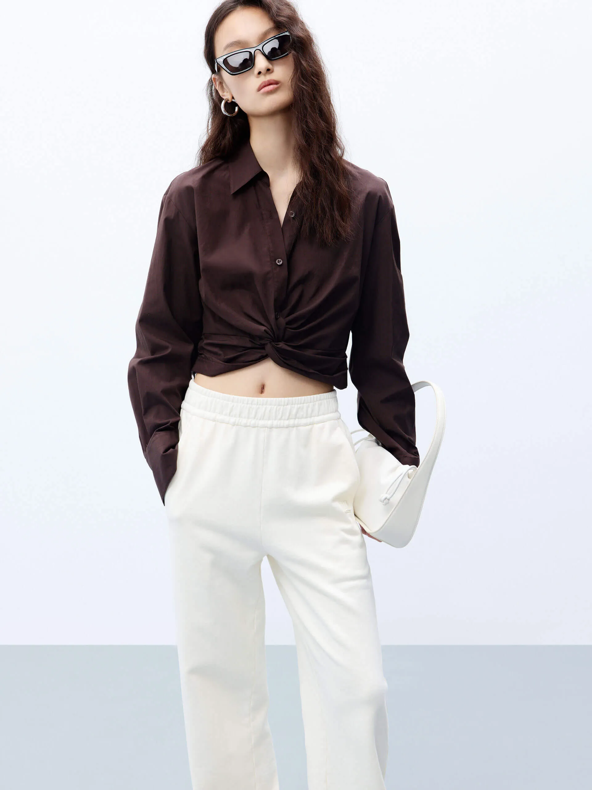 Cropped Twisted Details Shirt