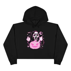 Cute Ghostface Pumpkin Crop Hoodie