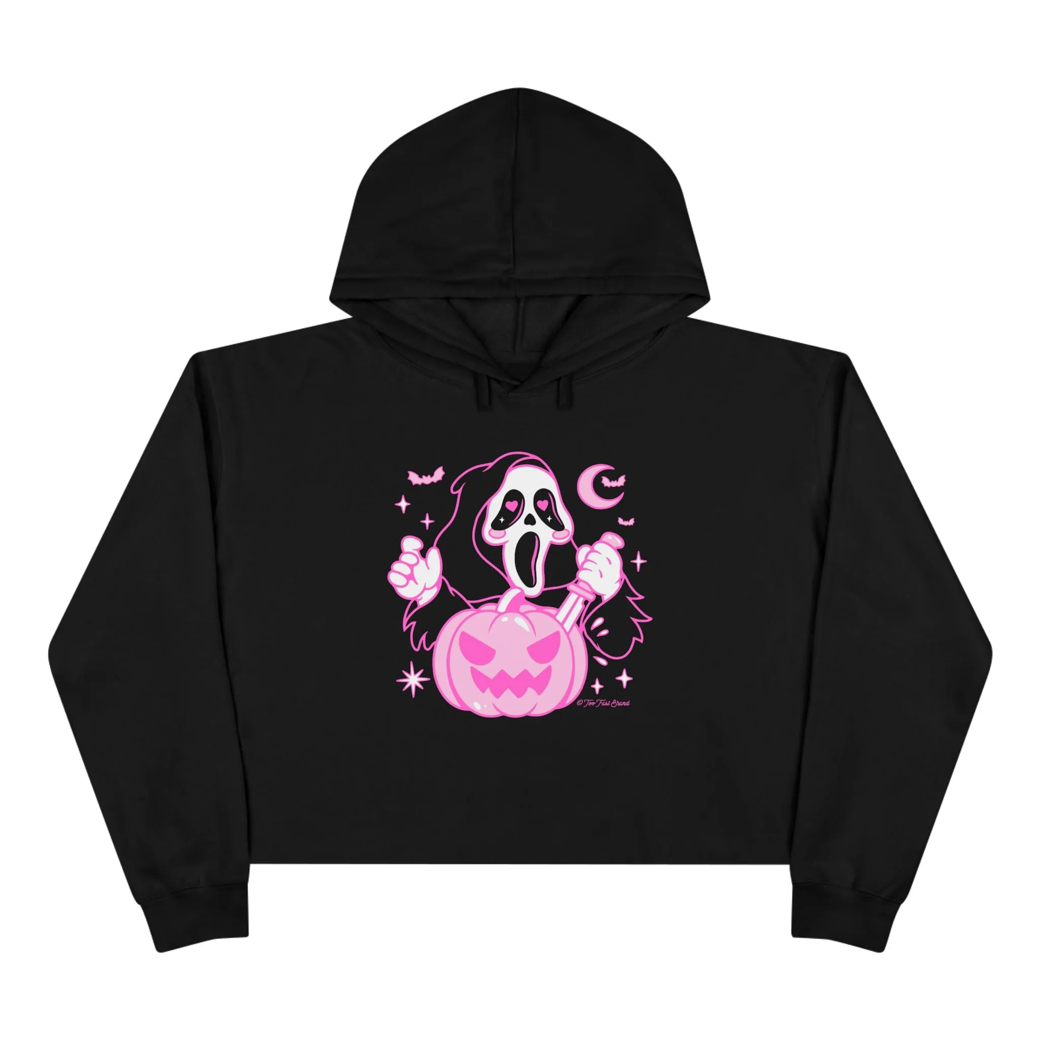 Cute Ghostface Pumpkin Crop Hoodie