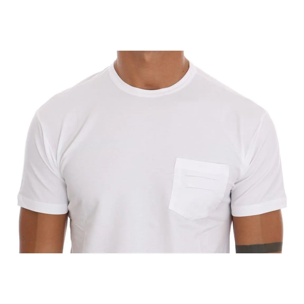 Daniele Alessandrini Elegant White Crew-Neck Cotton T-Shirt