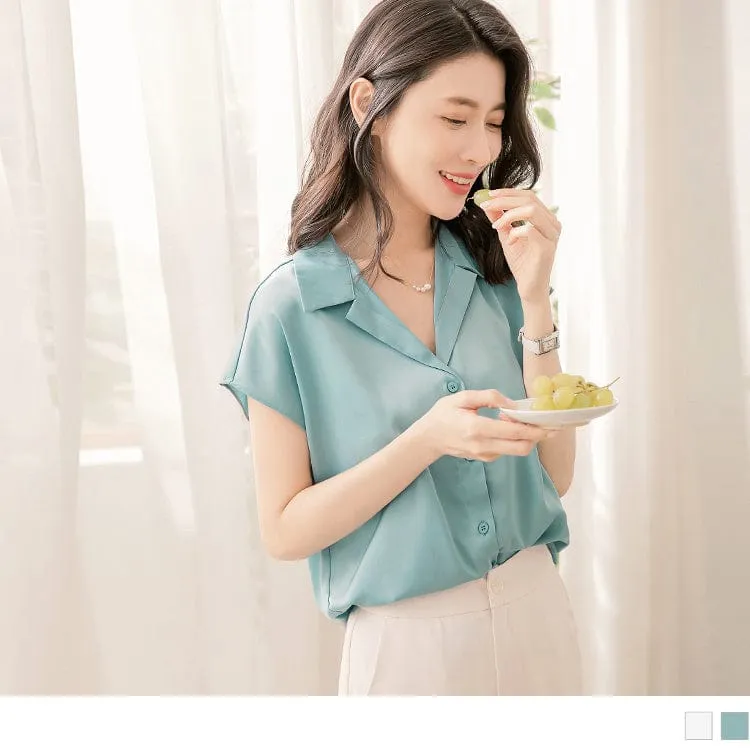 ELEGANT V-NECK BATWINGS SLEEVE CHIFFON SHIRTS