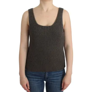 Ermanno Scervino Chic Gray Knit Crew Neck Top