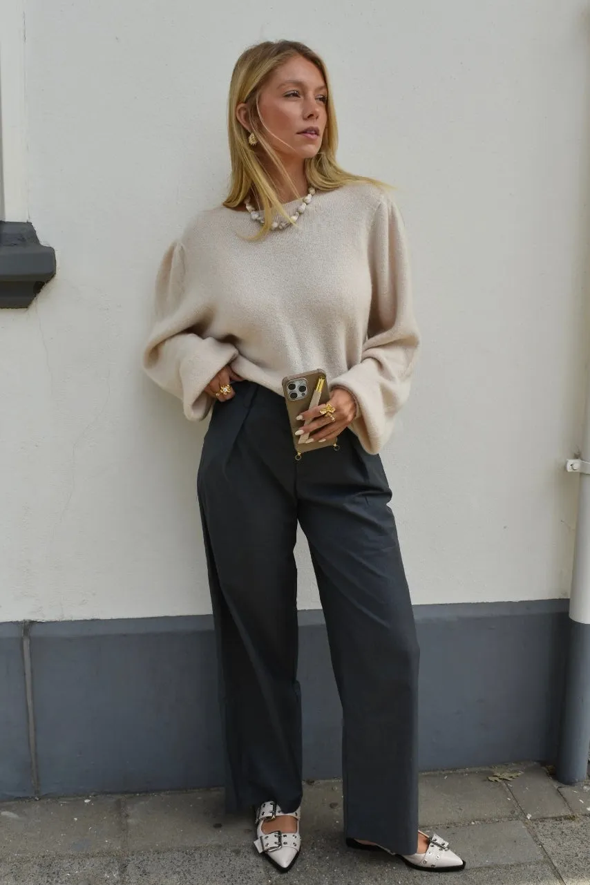 Fall pantalon met details - Grijs