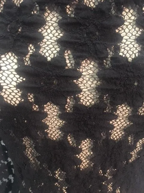 Floral Stretch Lace -Black