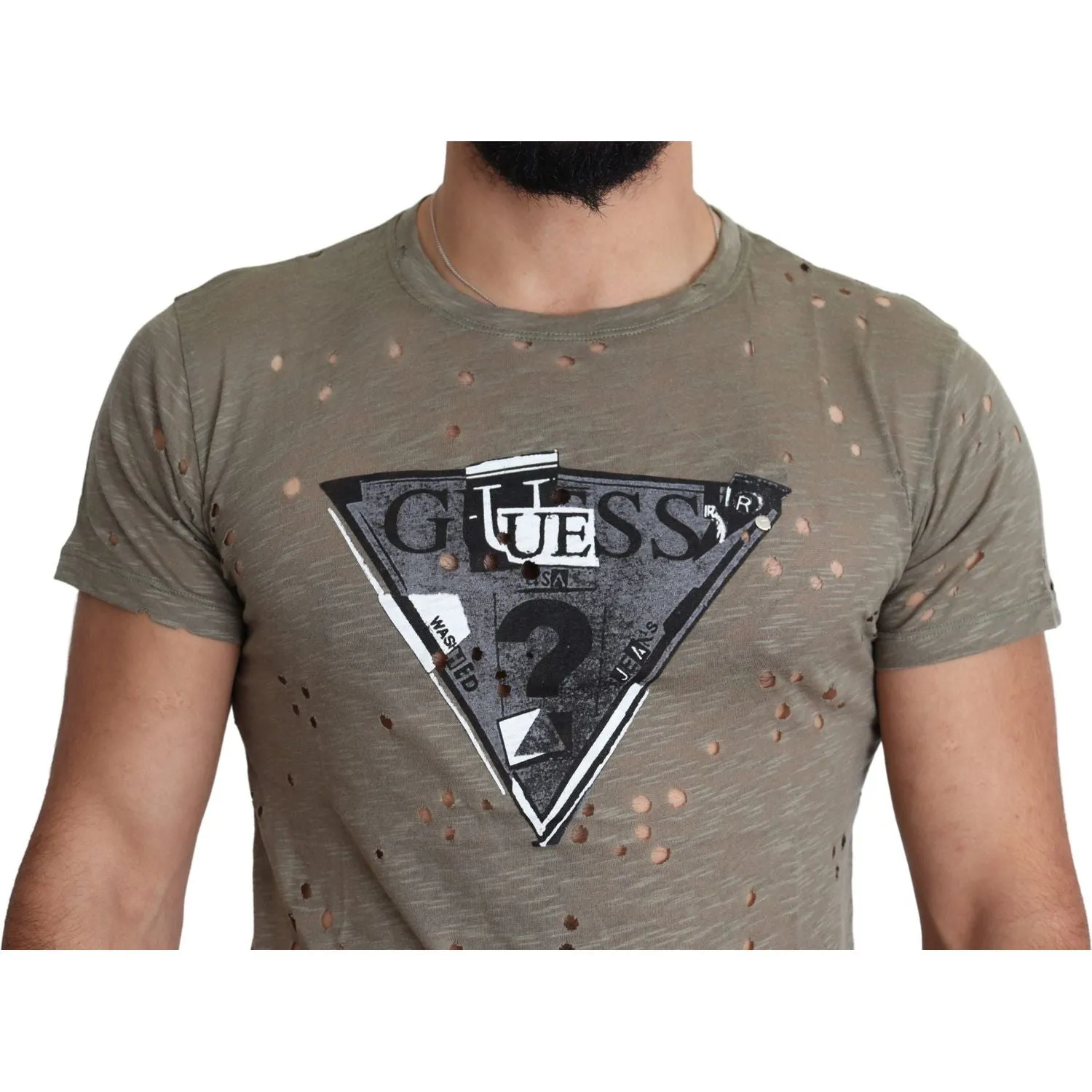 Guess Chic Brown Cotton Stretch T-Shirt