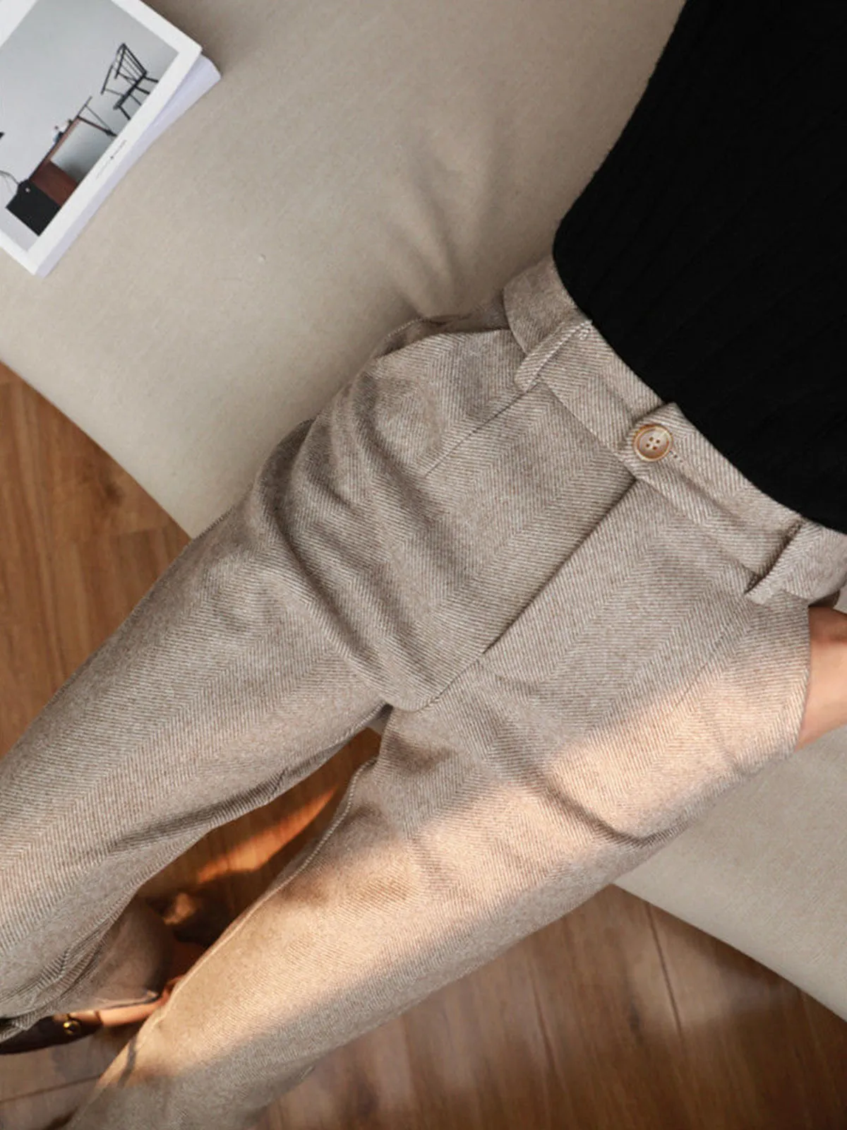 Herringbone Pencil Pants