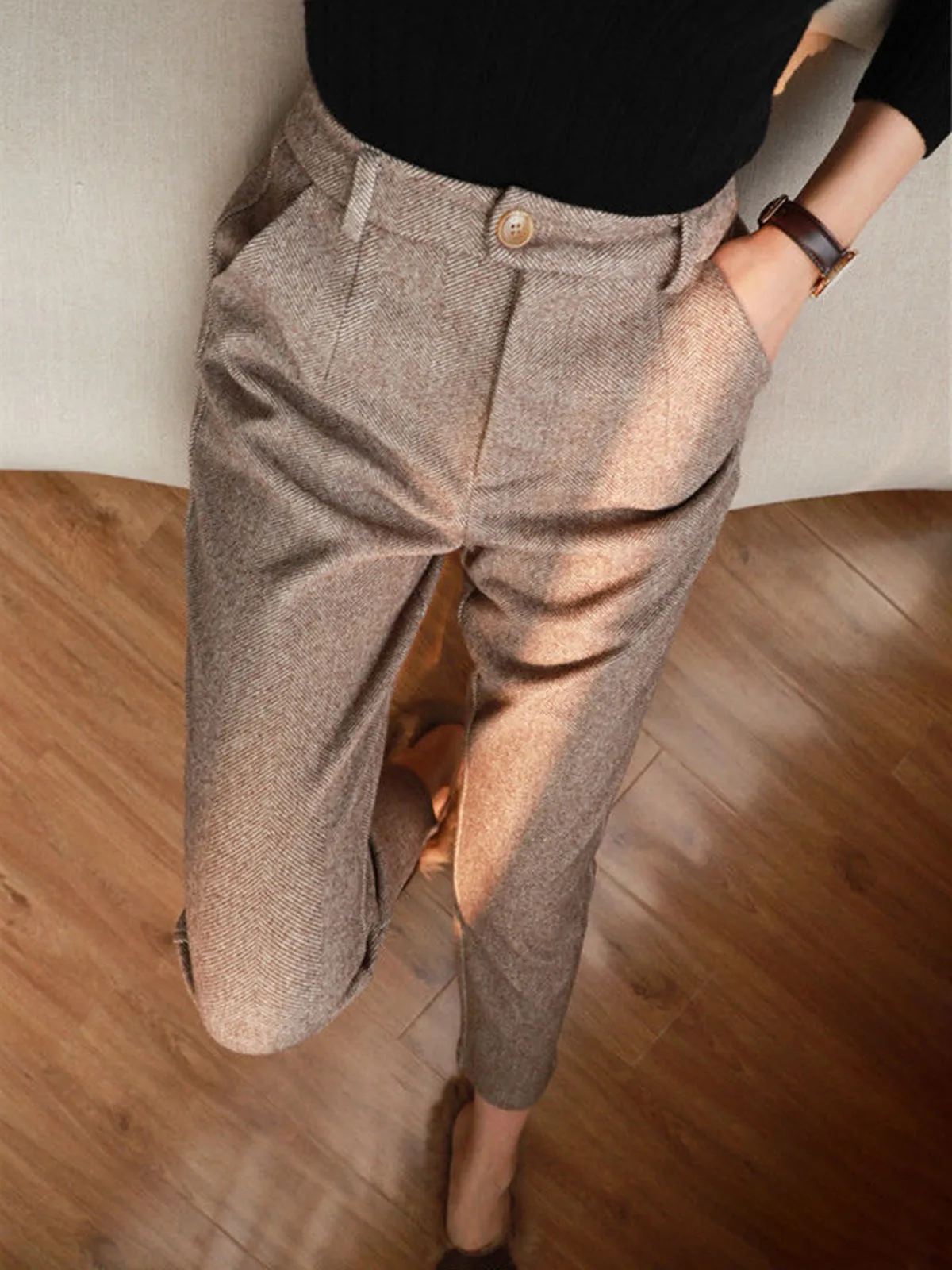 Herringbone Pencil Pants