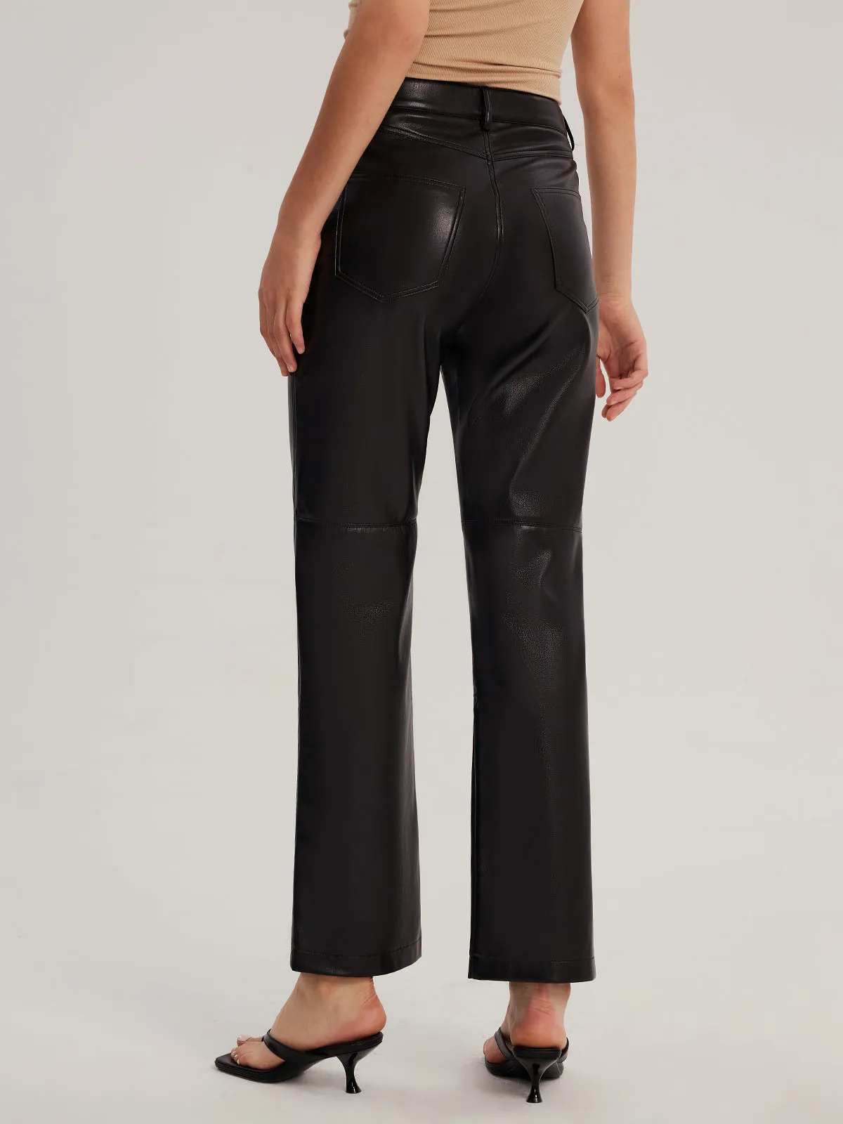 High-waisted Vegan Leather Pants