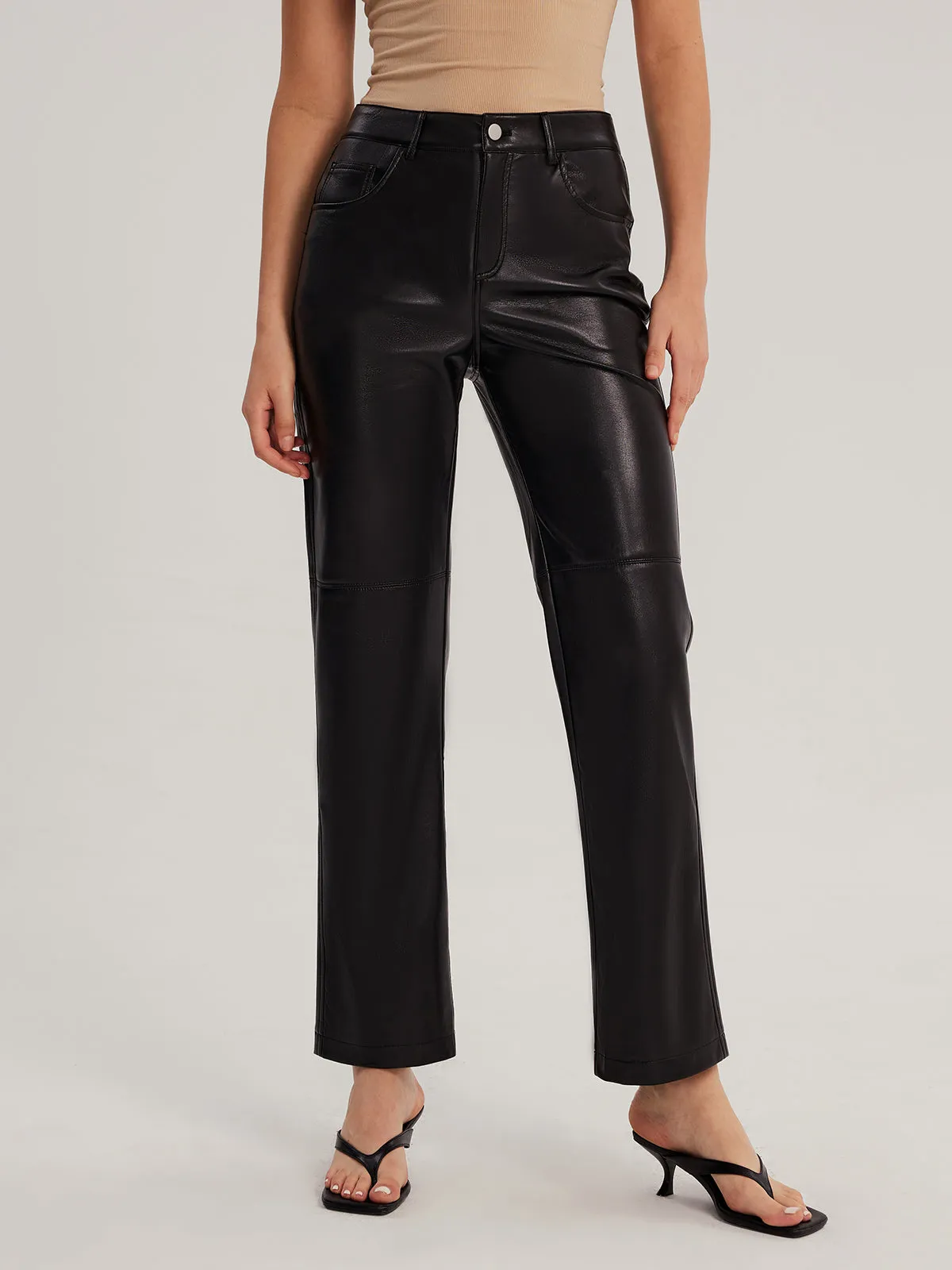 High-waisted Vegan Leather Pants