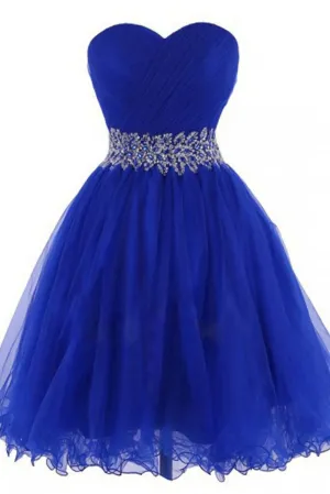 Homecoing Short Homecoing Sweetheart Royal Blue Homecoing Beading Homecoing Royal Blue Prom Dresses