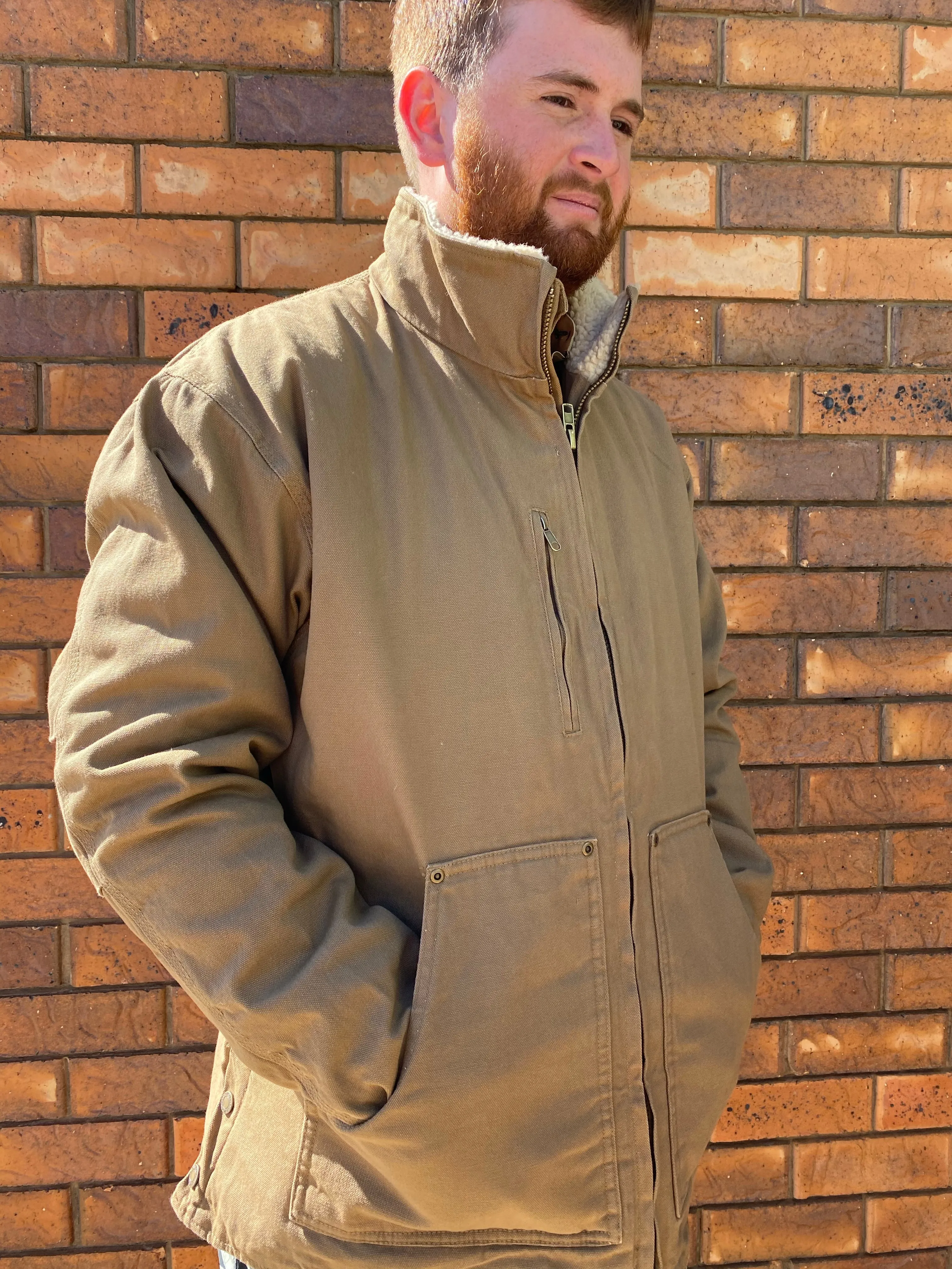 Just Country Khaki Diamantina Sherpa Jacket