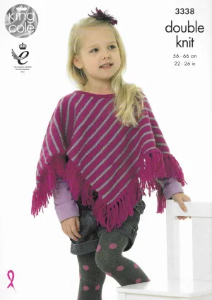 King Cole 3338 Ponchos DK Knitting Pattern