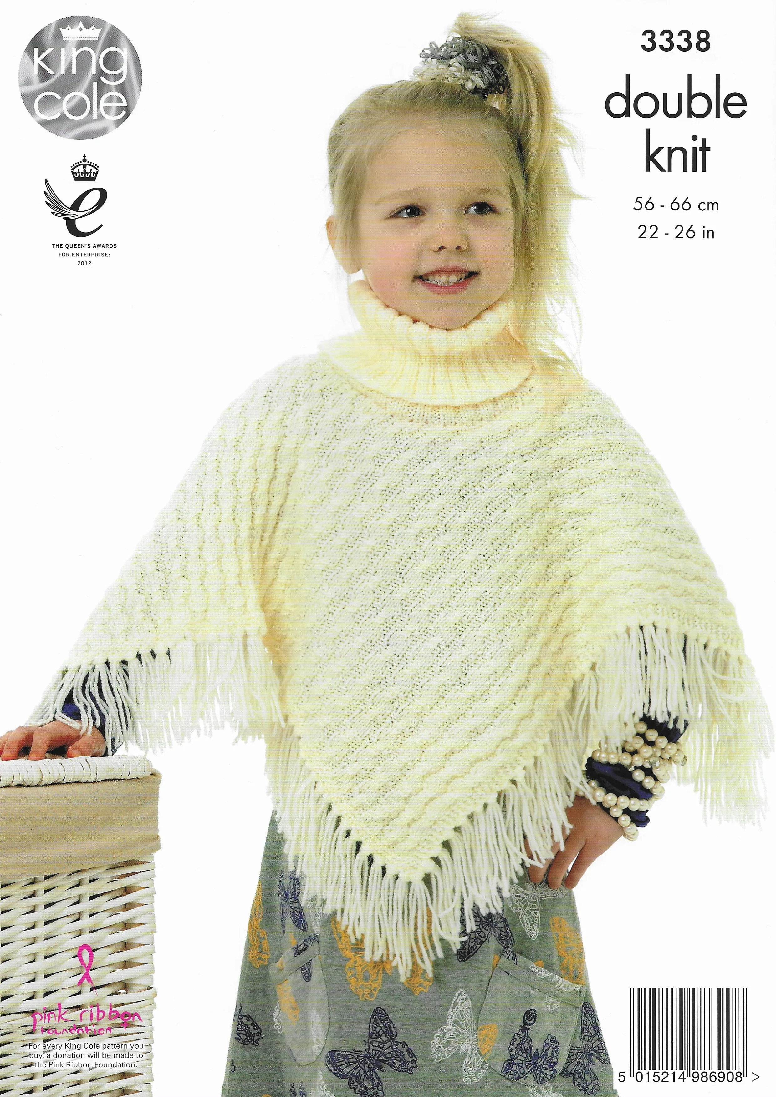 King Cole 3338 Ponchos DK Knitting Pattern