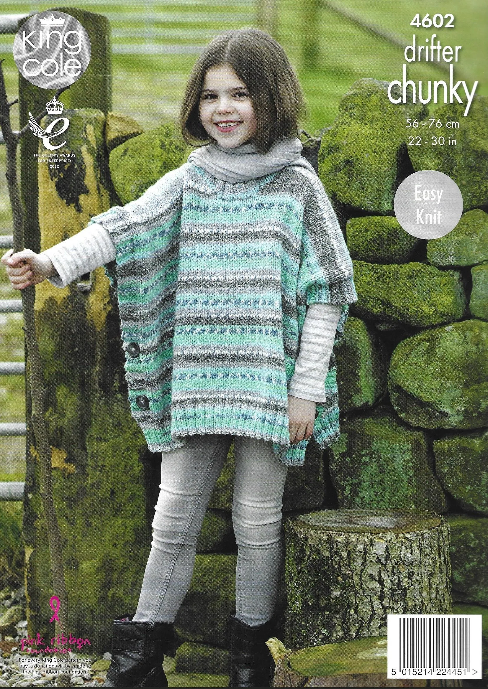 King Cole 4602 Girls Ponchos Drifter Chunky Knitting Pattern