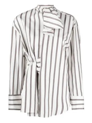 Knotted Details Stripe Shirt