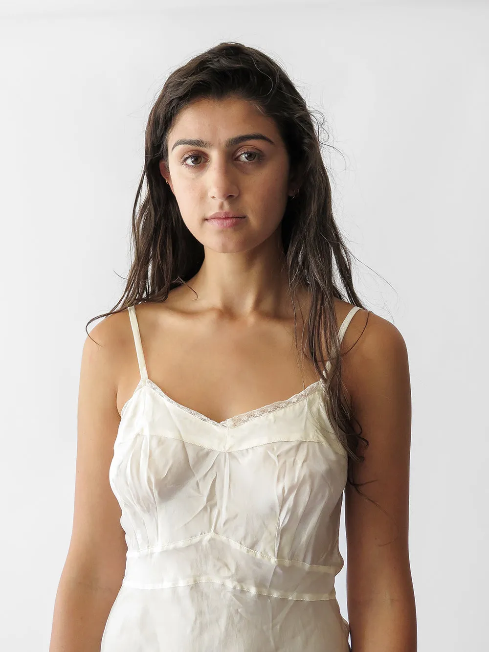 Lola Silk Slip Dress in Ivory