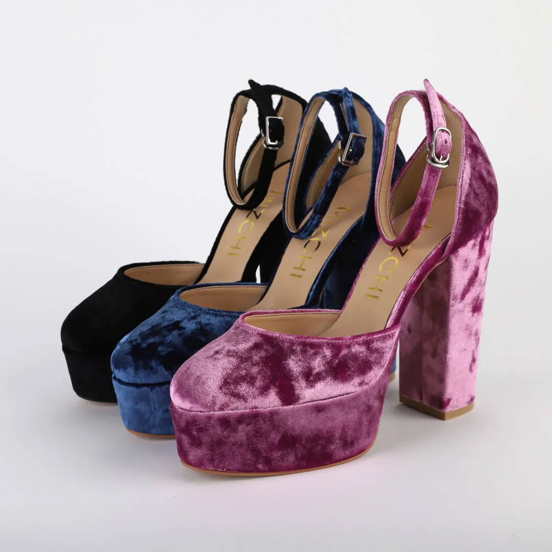 *MELLOW PLATFORM - blue, 12/3.5cm size UK 2.5