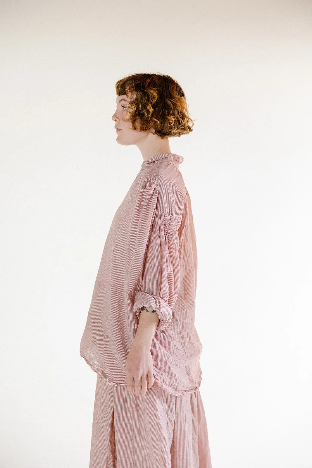 Metta - Hill Shirt - Candy Stripe Cotton Voile