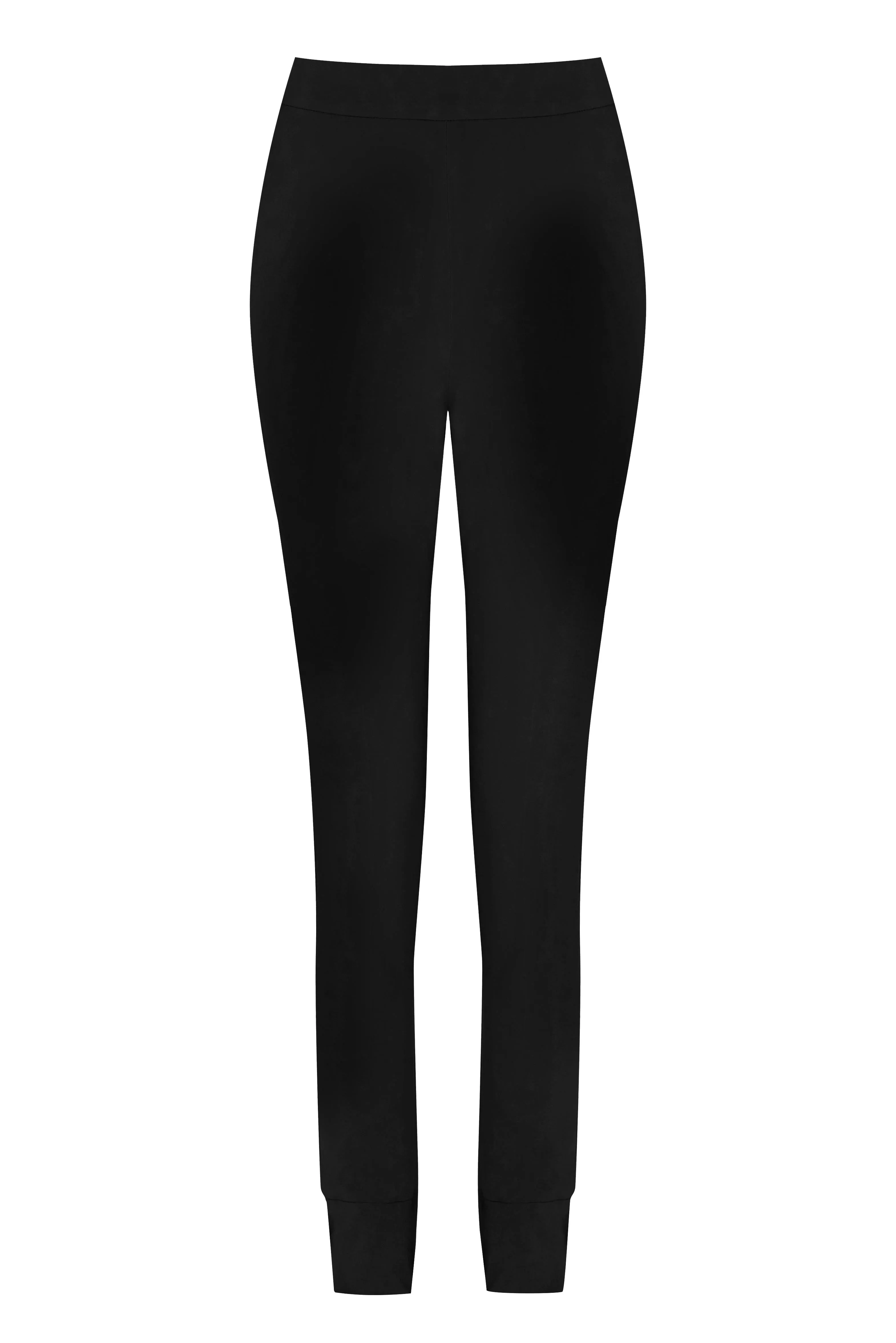 Moscow Elasticated Cuff Trouser Black Viscose Crepe