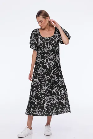 North West Dress - Exclusive Black/Ivory Print