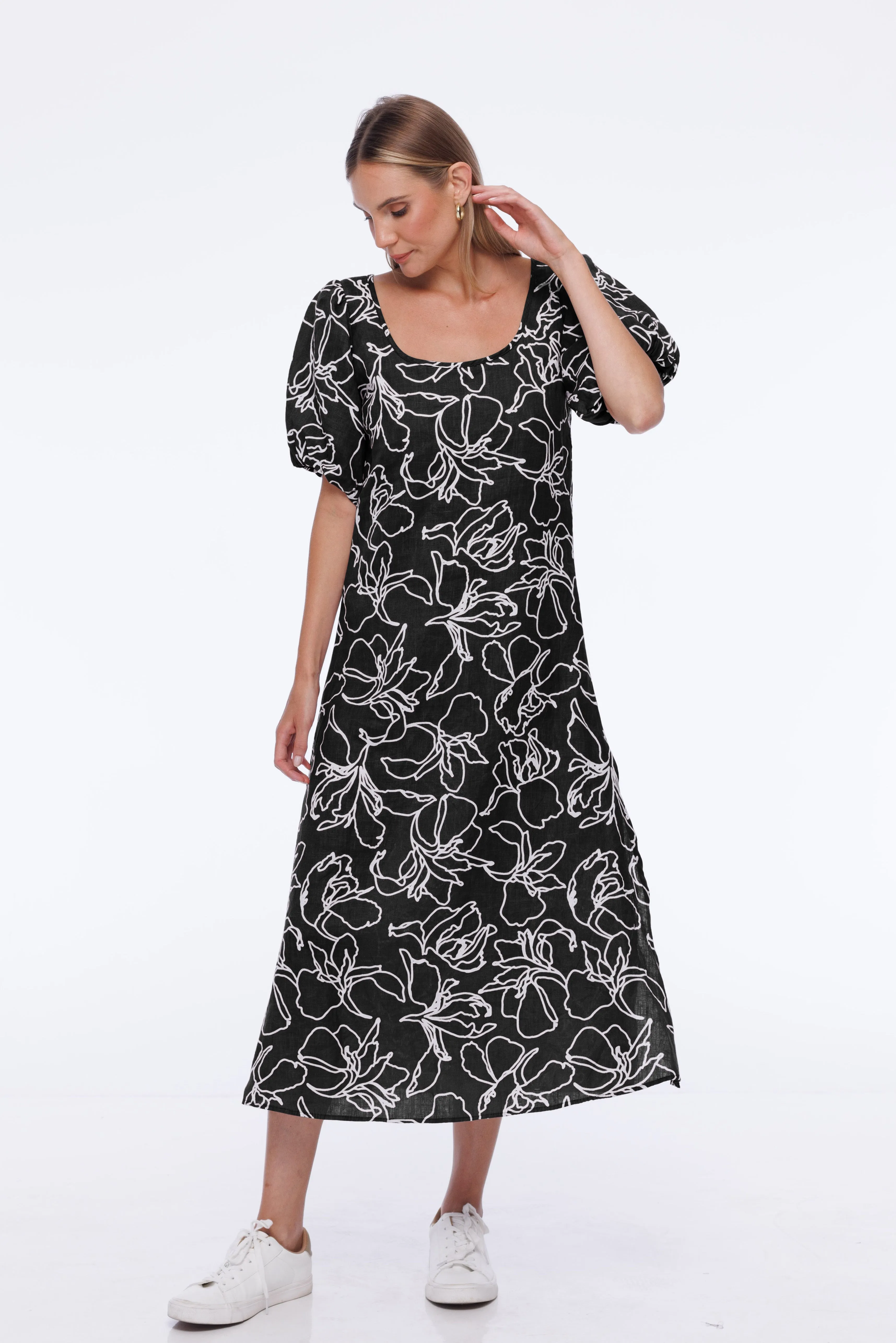 North West Dress - Exclusive Black/Ivory Print