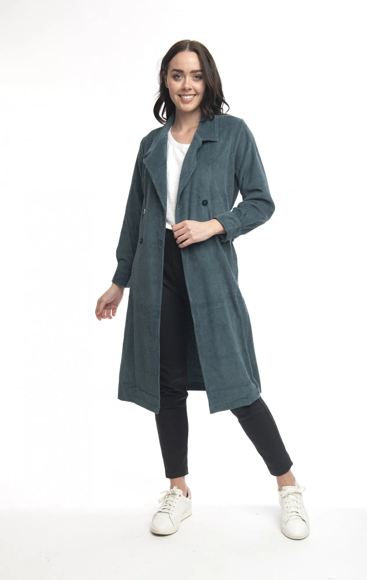 Orientique - Cord Trench Coat Mediterranean