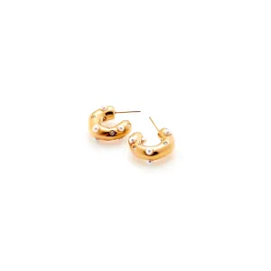 Palermo / Hoop Earrings / Pearl   Gold