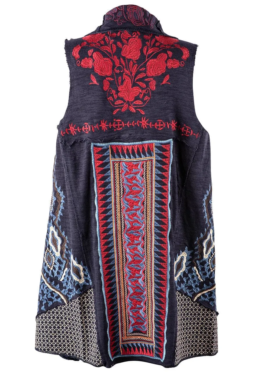 Paparazzi by Biz Ashanti Embroidered Sleeveless Duster