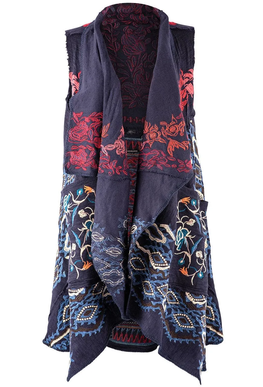 Paparazzi by Biz Ashanti Embroidered Sleeveless Duster