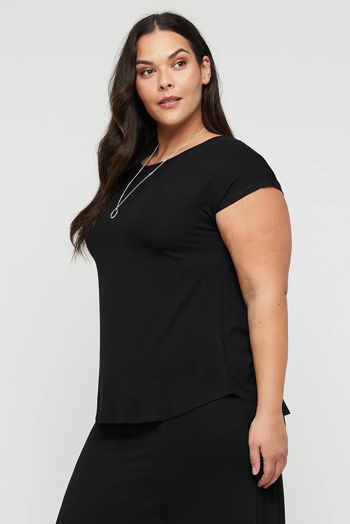 Pia Bamboo Tee - Black