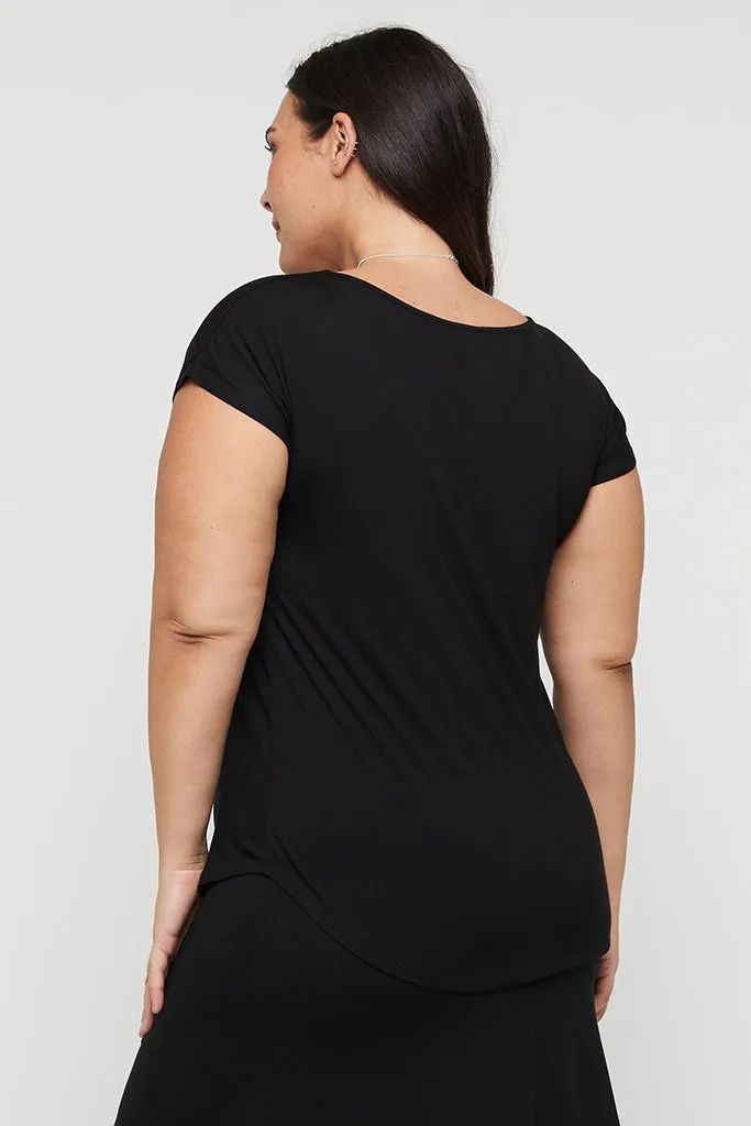 Pia Bamboo Tee - Black