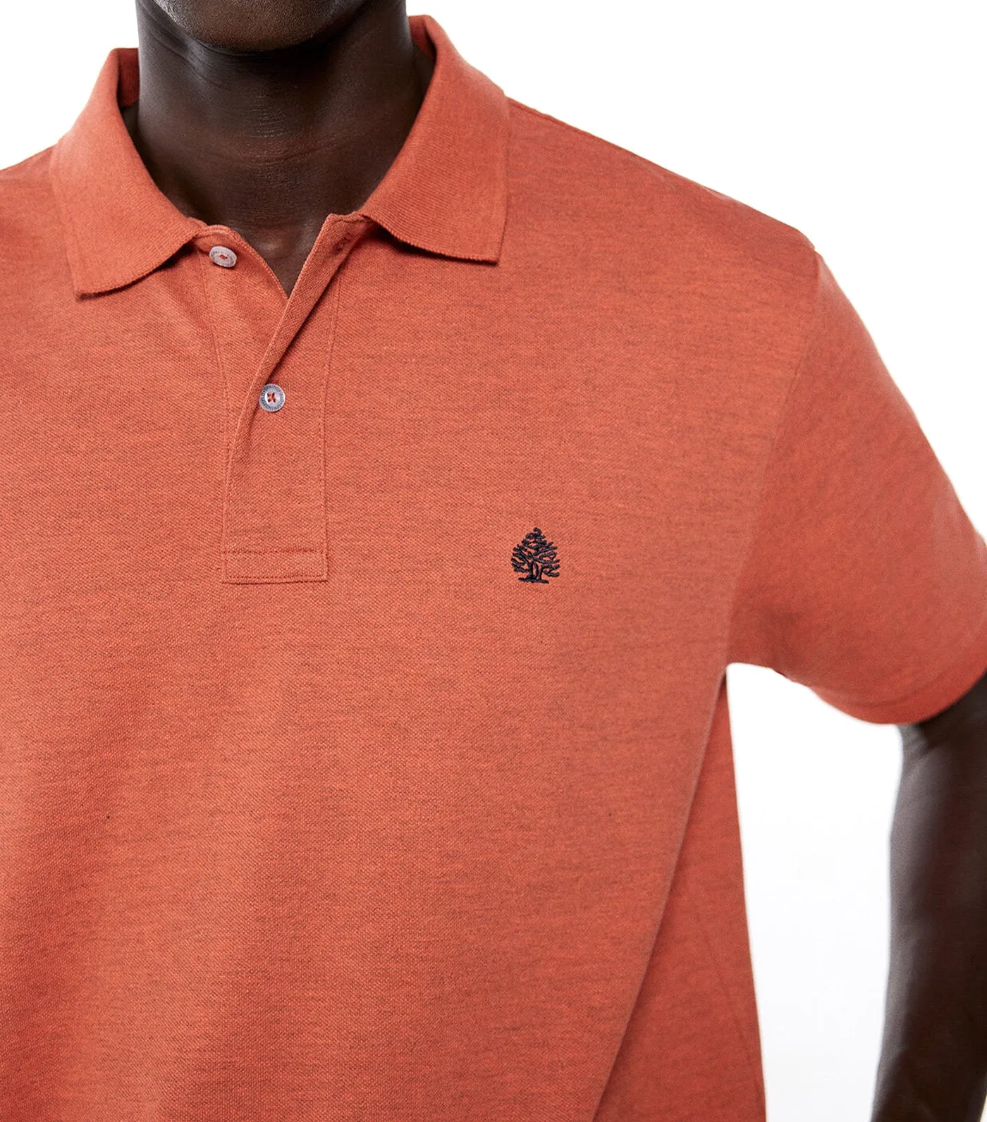 Piqué Patterned Polo Shirt Orange