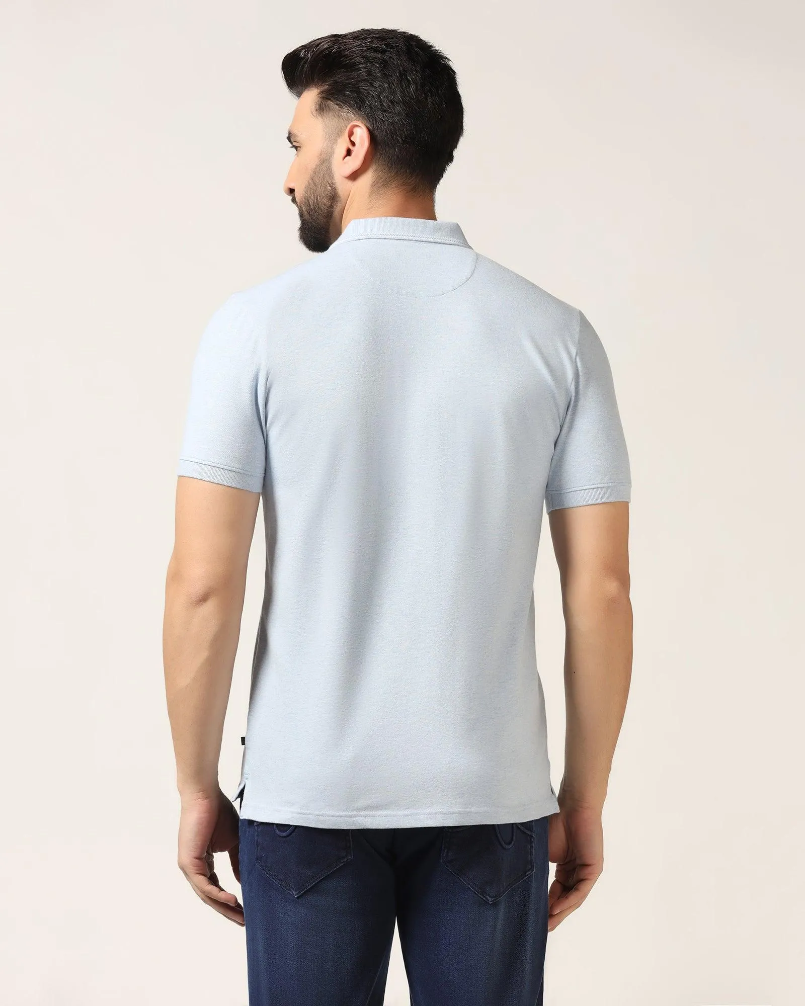 Polo Blue Melange Solid T-Shirt - Alec