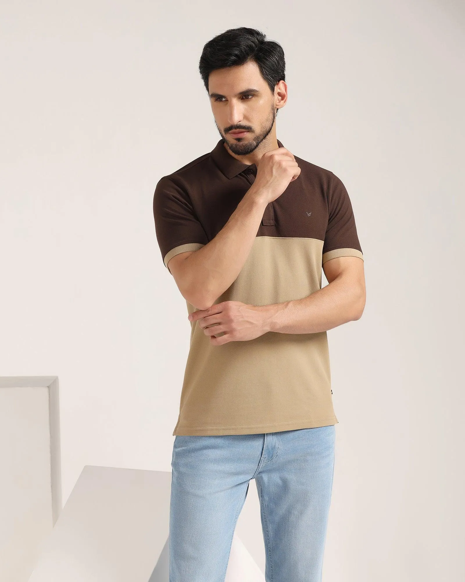 Polo Brown Solid T-Shirt - Bailey